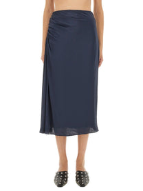 Theory Women's Draped Midi Skirt Blue