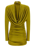 Balmain Draped Mini Dress Green, view 2