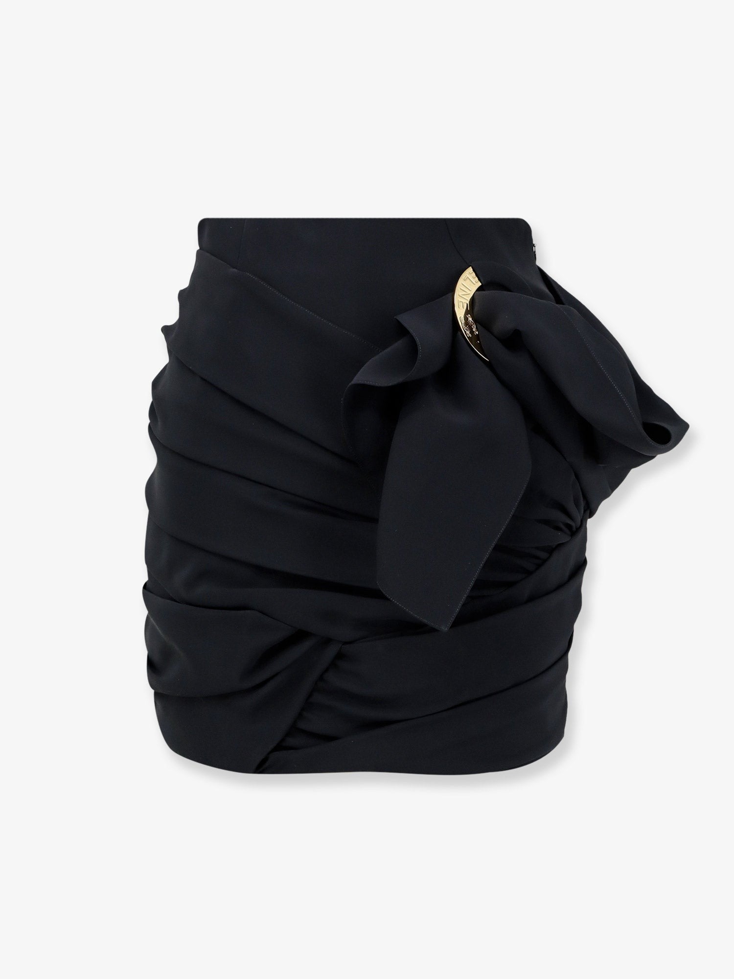 Celine Women's Draped Mini Skirt Black