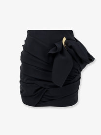 Celine Women's Draped Mini Skirt Black
