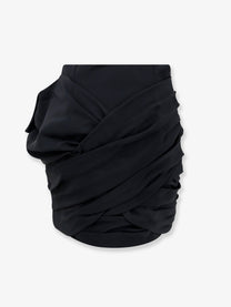 Celine Women's Draped Mini Skirt Black