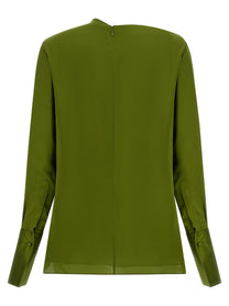 Tom Ford Draped Neck Blouse Green