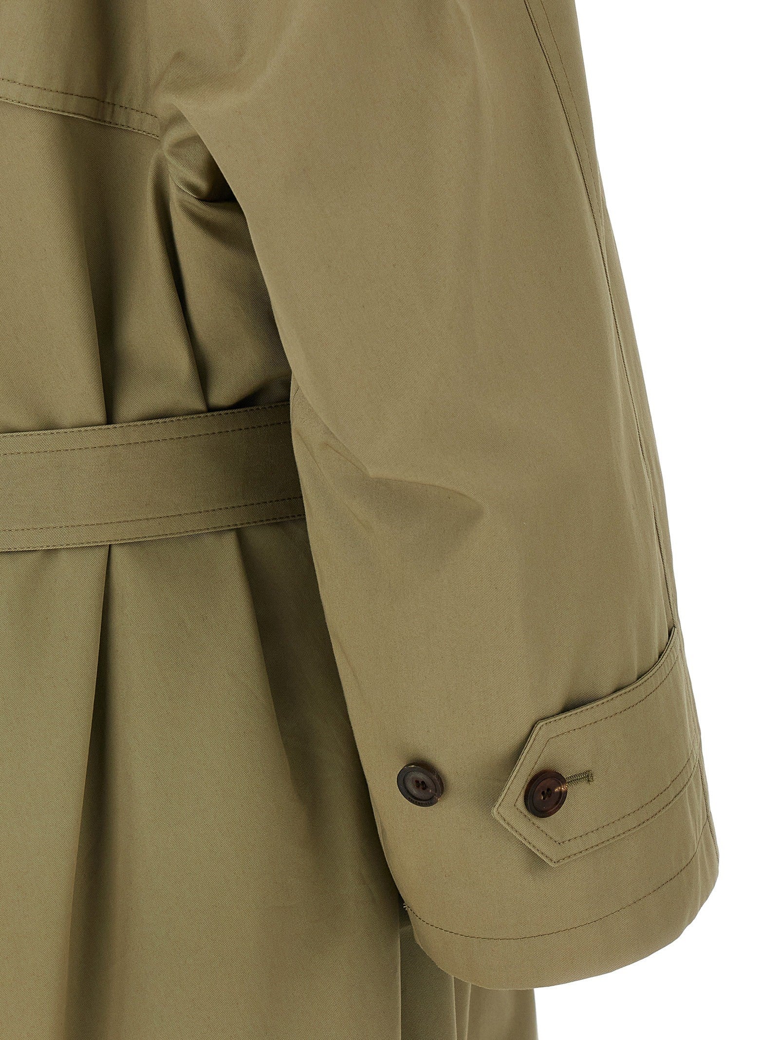 Balenciaga Draped Neck Trench Coat Beige