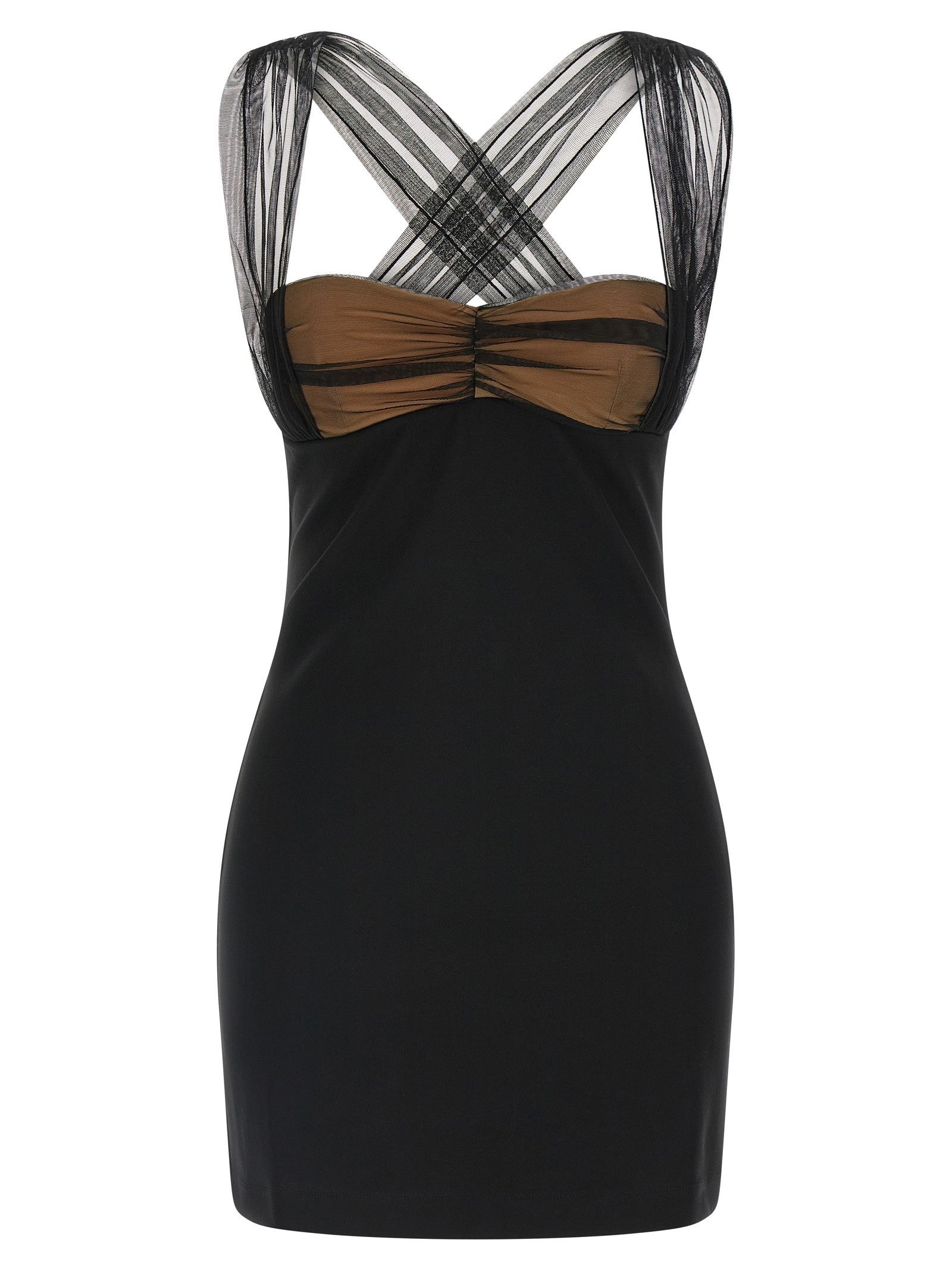 Nensi Dojaka Draped Padded Cup Mini Dress Black