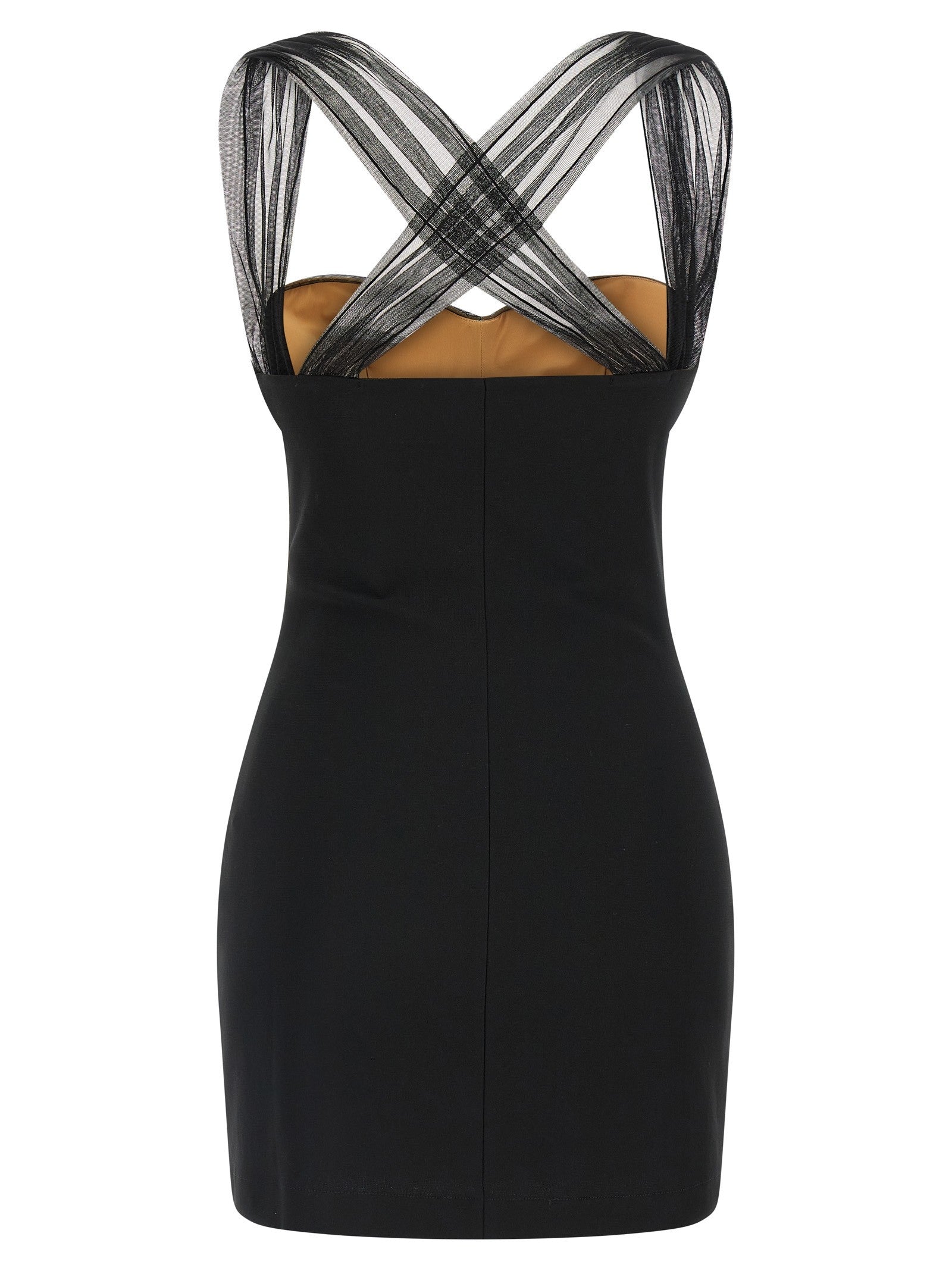 Nensi Dojaka Draped Padded Cup Mini Dress Black