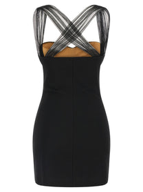 Nensi Dojaka Draped Padded Cup Mini Dress Black
