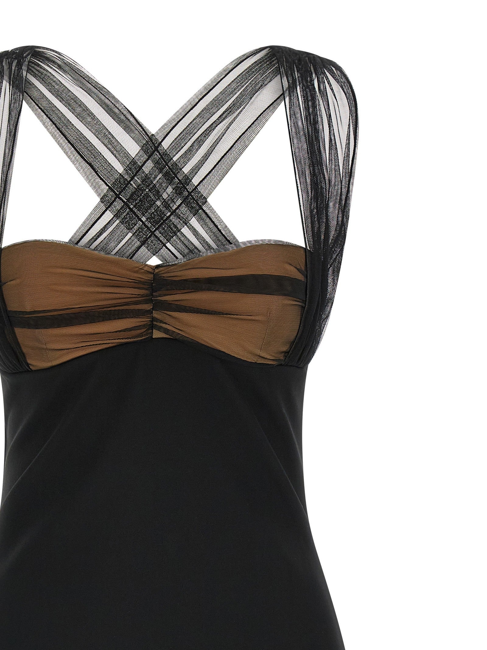 Nensi Dojaka Draped Padded Cup Mini Dress Black
