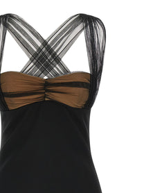 Nensi Dojaka Draped Padded Cup Mini Dress Black