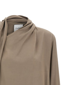 Nude Lucy Draped Panel Blouse Grey