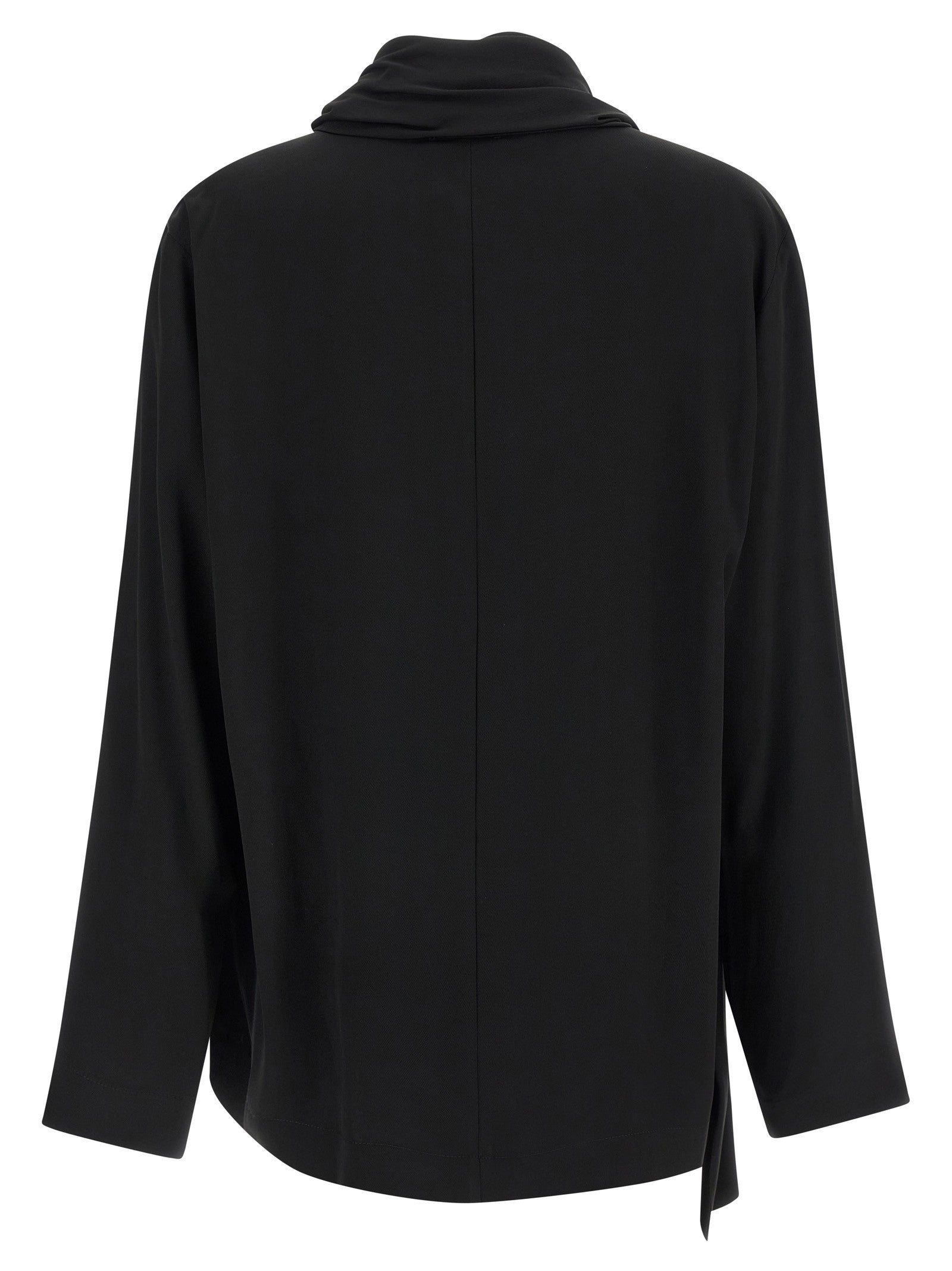 Nude Lucy Draped Panel Blouse Black