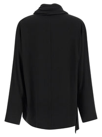 Nude Lucy Draped Panel Blouse Black