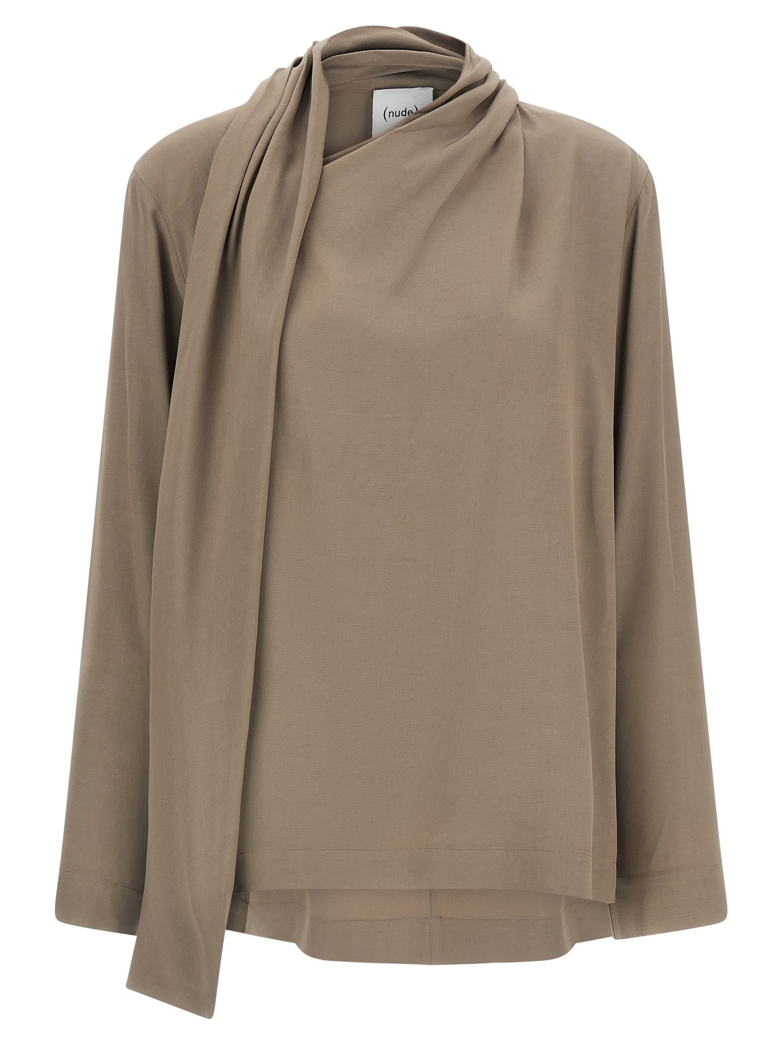 Nude Lucy Draped Panel Blouse Grey