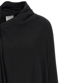 Nude Lucy Draped Panel Blouse Black