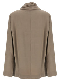 Nude Lucy Draped Panel Blouse Grey