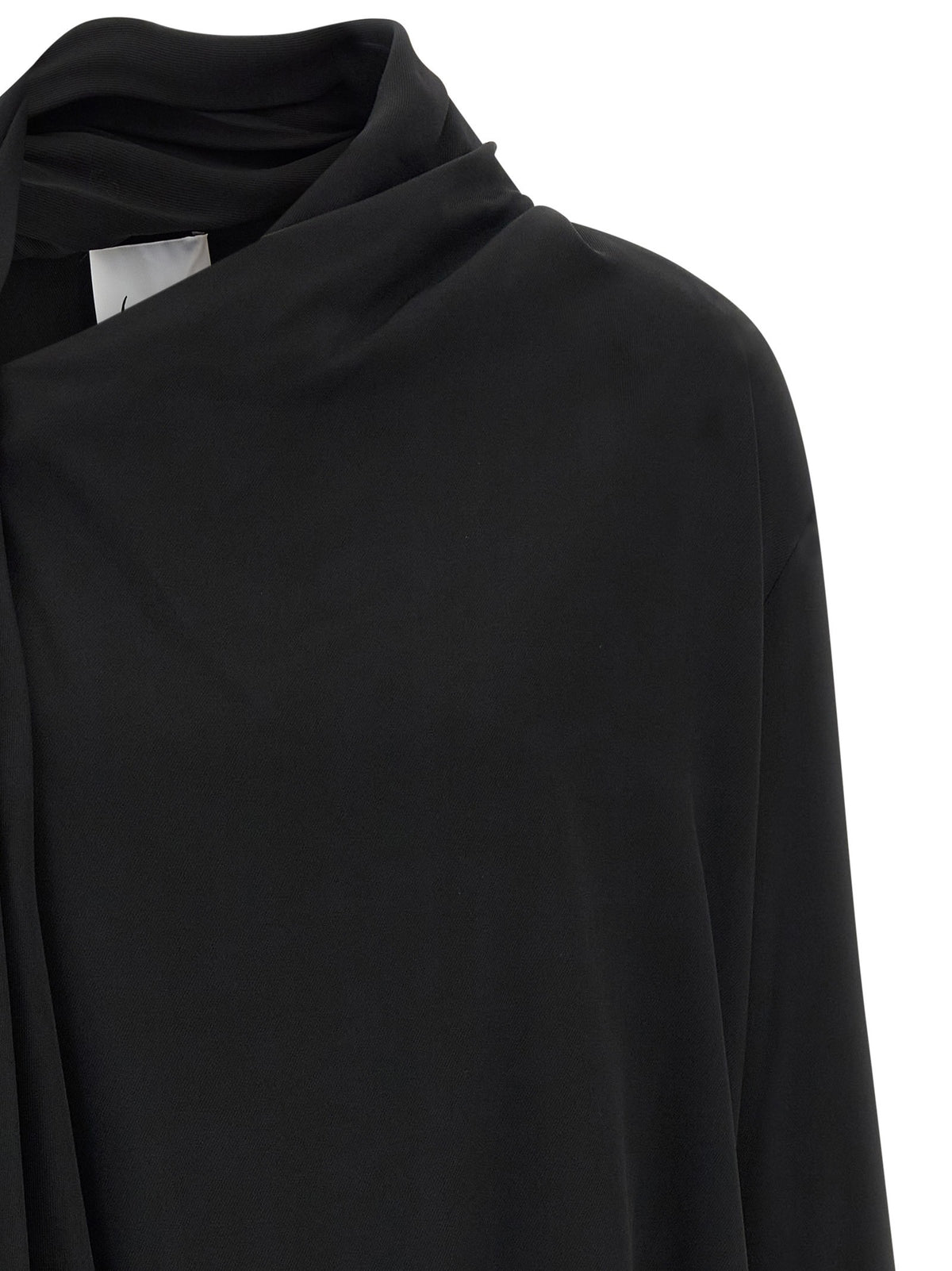 Nude Lucy Draped Panel Blouse Black, view 3