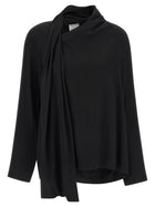 Nude Lucy Draped Panel Blouse Black