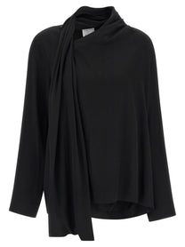 Nude Lucy Draped Panel Blouse Black