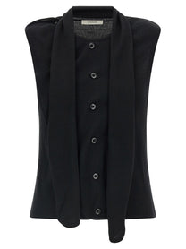 Lemaire Draped Panel Vest Black