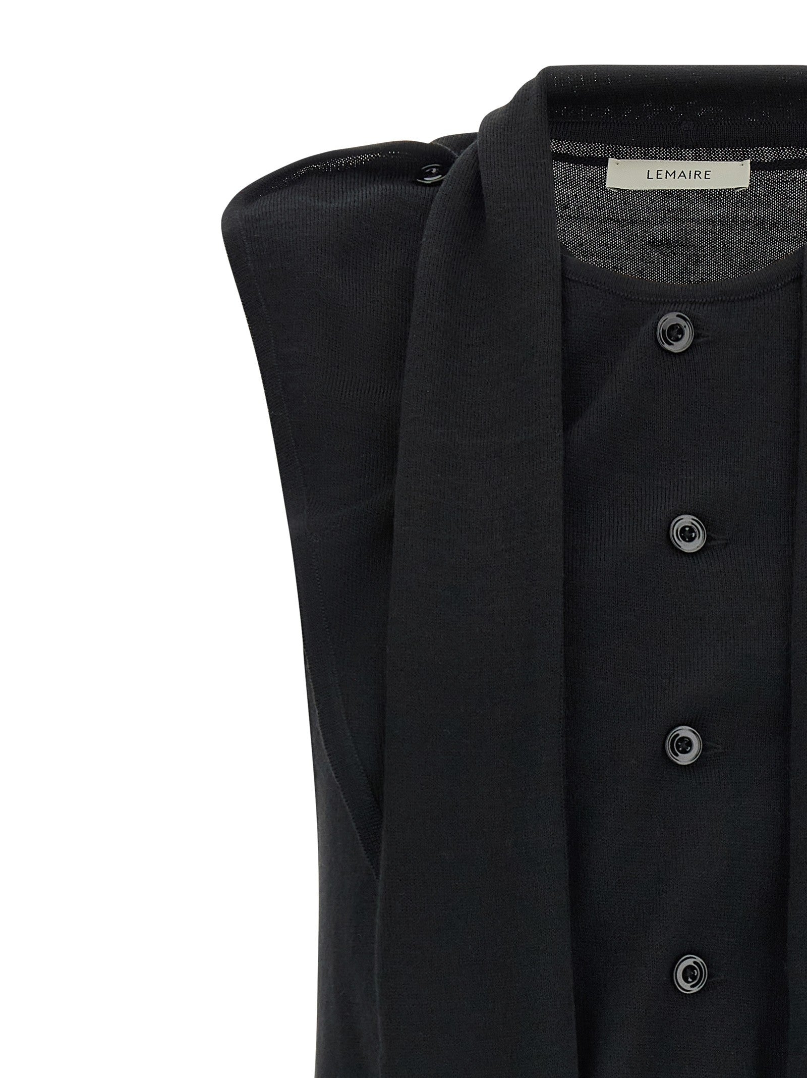 Lemaire Draped Panel Vest Black