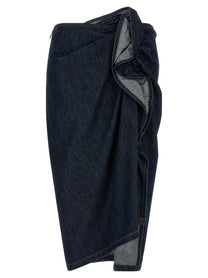 Dries Van Noten Draped Skirt Blue