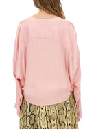 Dries Van Noten Women's Draped Top Blue, view 3