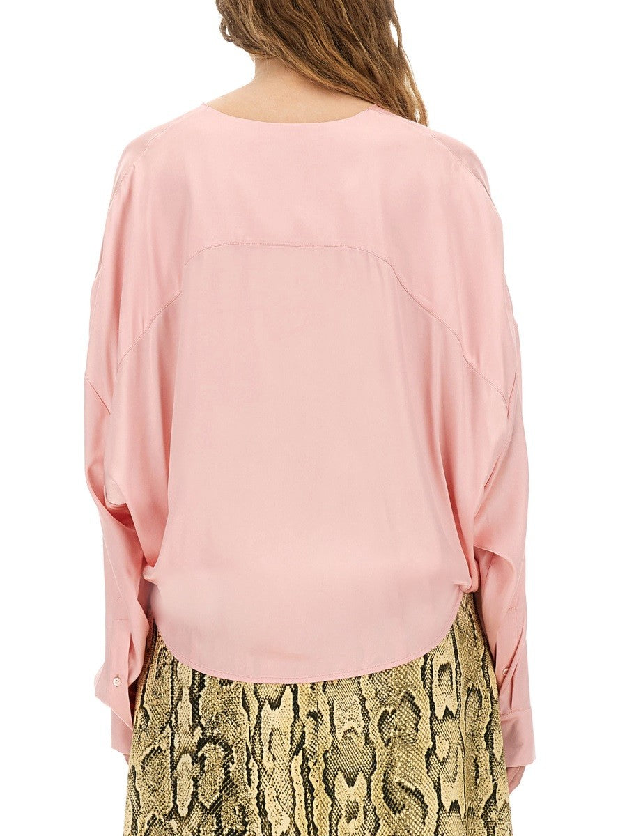 Dries Van Noten Women's Draped Top Blue