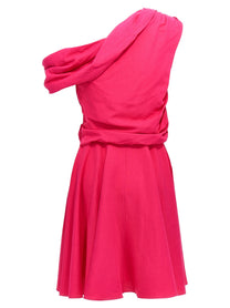 Rochas Draping Neckline Dress Pink
