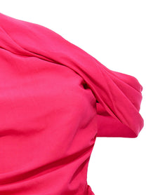 Rochas Draping Neckline Dress Pink