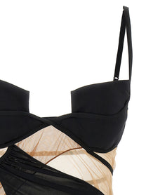 Nensi Dojaka Drapped Mini Dress Dress Black