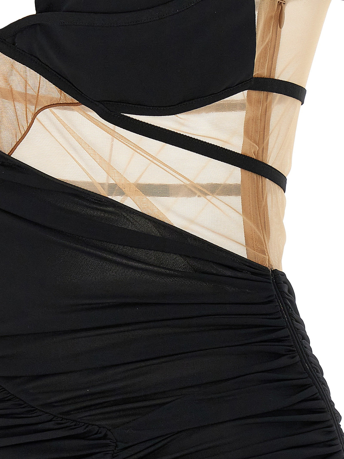 Nensi Dojaka Drapped Mini Dress Dress Black
