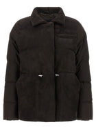 Kiton Drawstring Down Jacket Brown