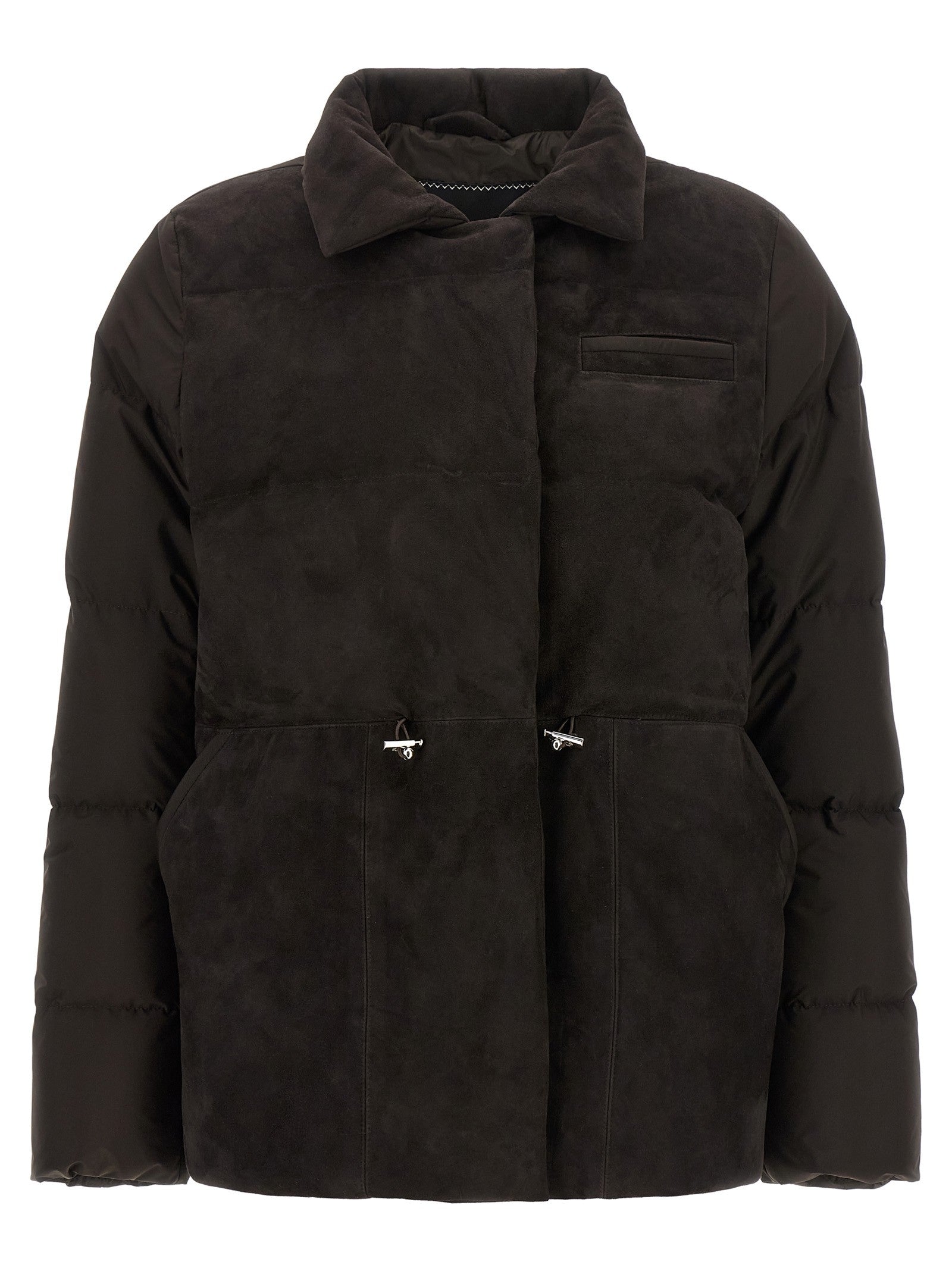 Kiton Drawstring Down Jacket Brown
