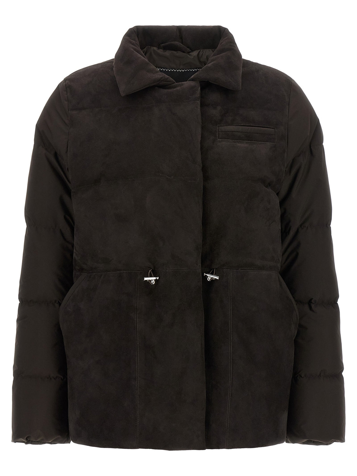 Kiton Drawstring Down Jacket Brown