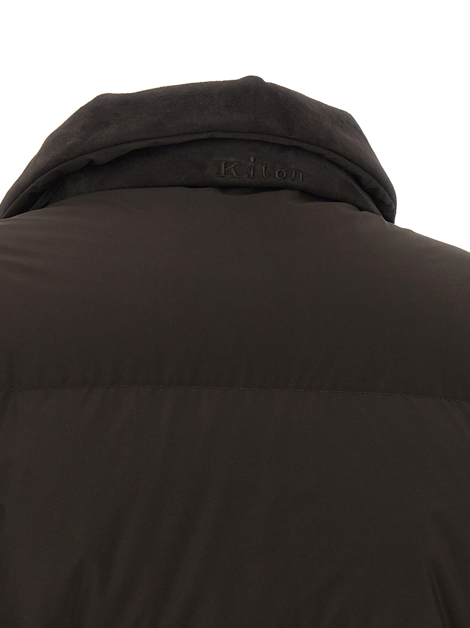 Kiton Drawstring Down Jacket Brown