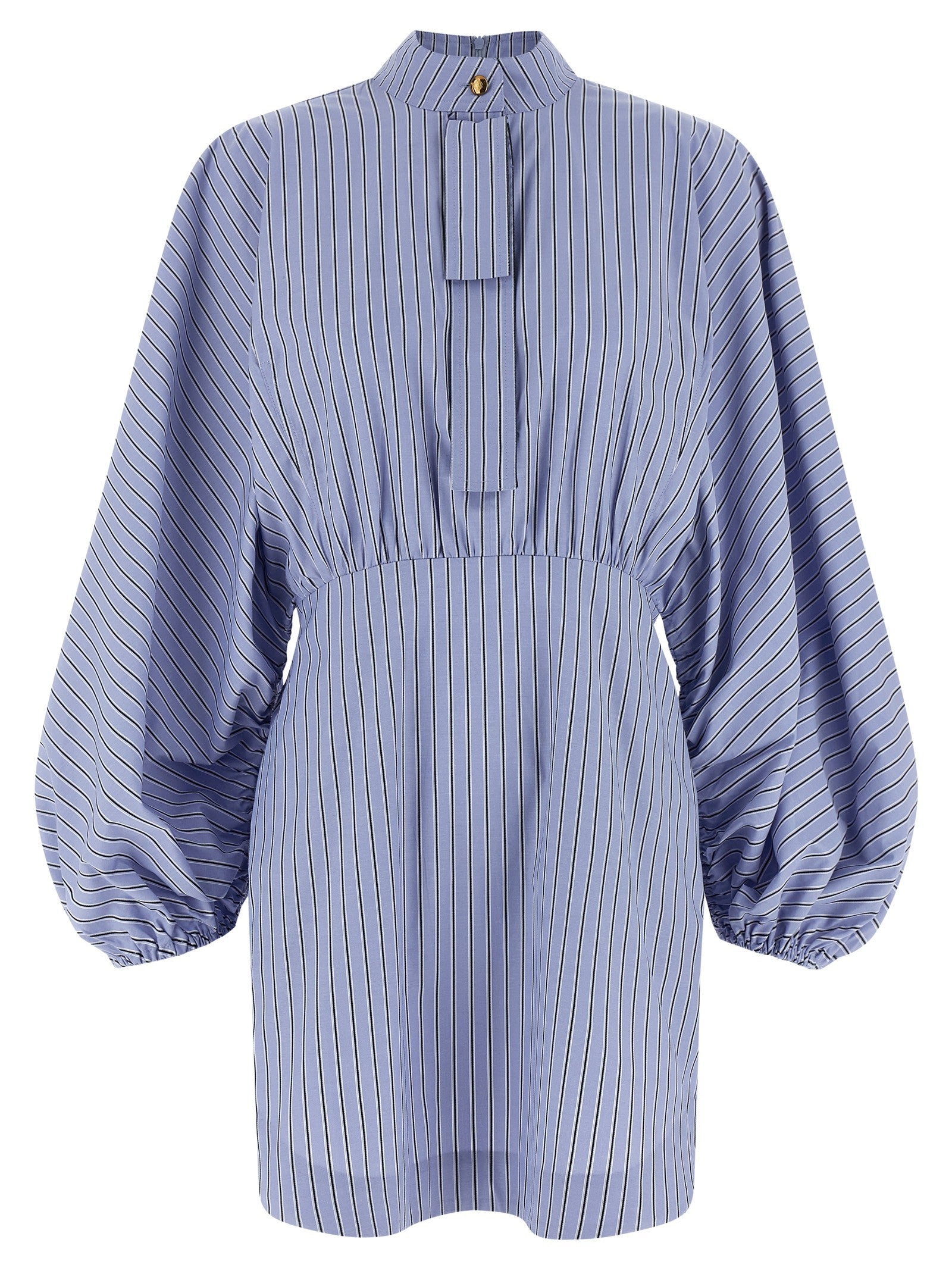 Zimmermann Drawstring Stripe Mini Dress Blue