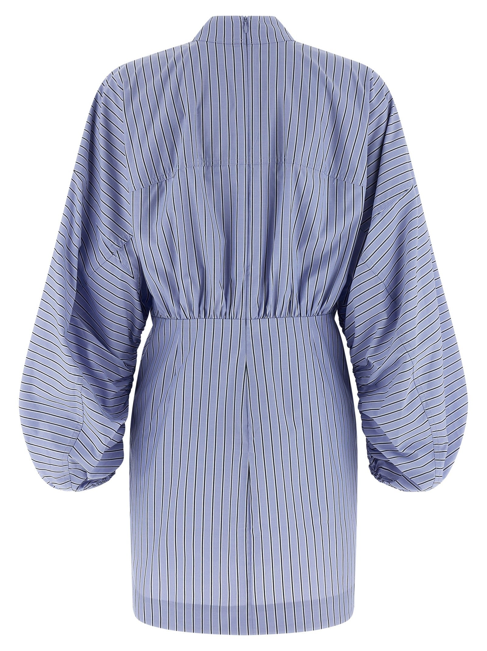 Zimmermann Drawstring Stripe Mini Dress Blue