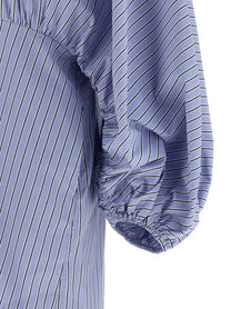 Zimmermann Drawstring Stripe Mini Dress Blue