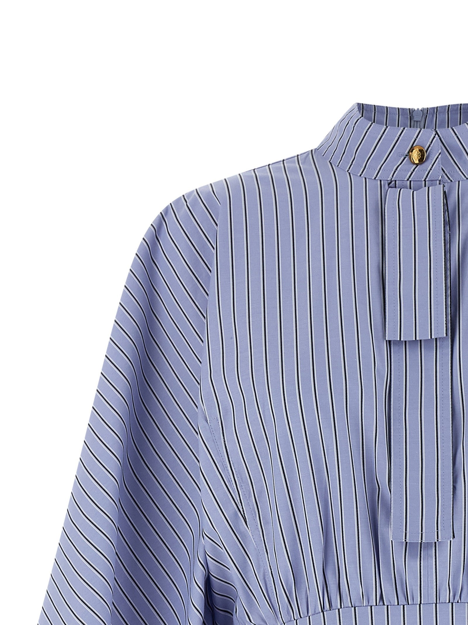 Zimmermann Drawstring Stripe Mini Dress Blue