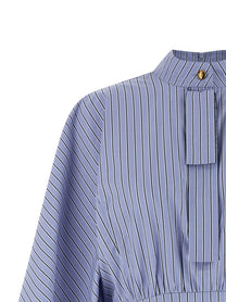 Zimmermann Drawstring Stripe Mini Dress Blue