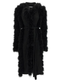 The Attico Dressing Gown Coat Black