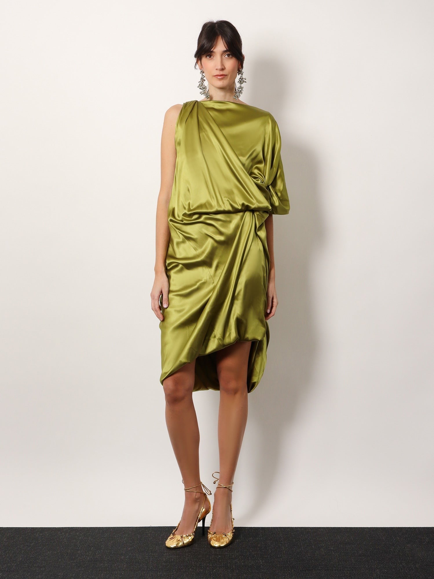 Dries Van Noten - Dries Van Noten Dalant Silk Dress With Lateral Knot - Women’s Clothing
