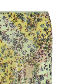 Dries Van Noten Floral Patchwork Skirt Green, view 3