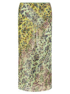 Dries Van Noten Floral Patchwork Skirt Green