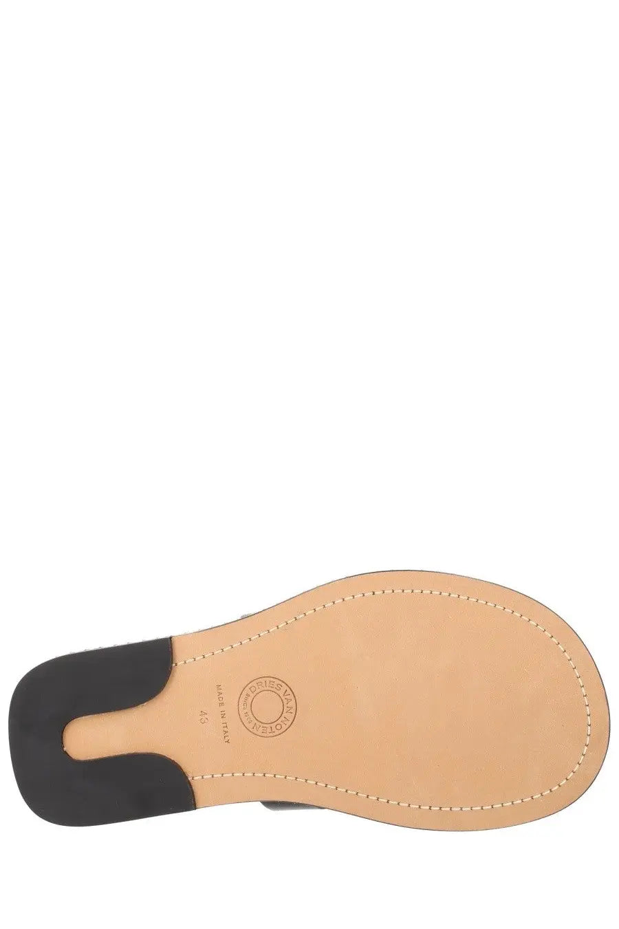 Dries Van Noten Men's Leather Sandal Black, view 4
