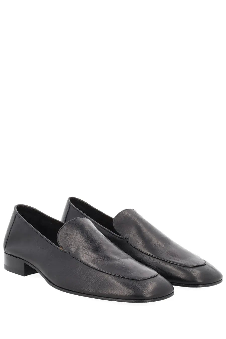 Dries Van Noten men’s mocassino in pelle black leather loafers with sleek minimalist design and low block heels