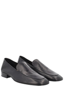 Dries Van Noten men’s mocassino in pelle black leather loafers with sleek minimalist design and low block heels