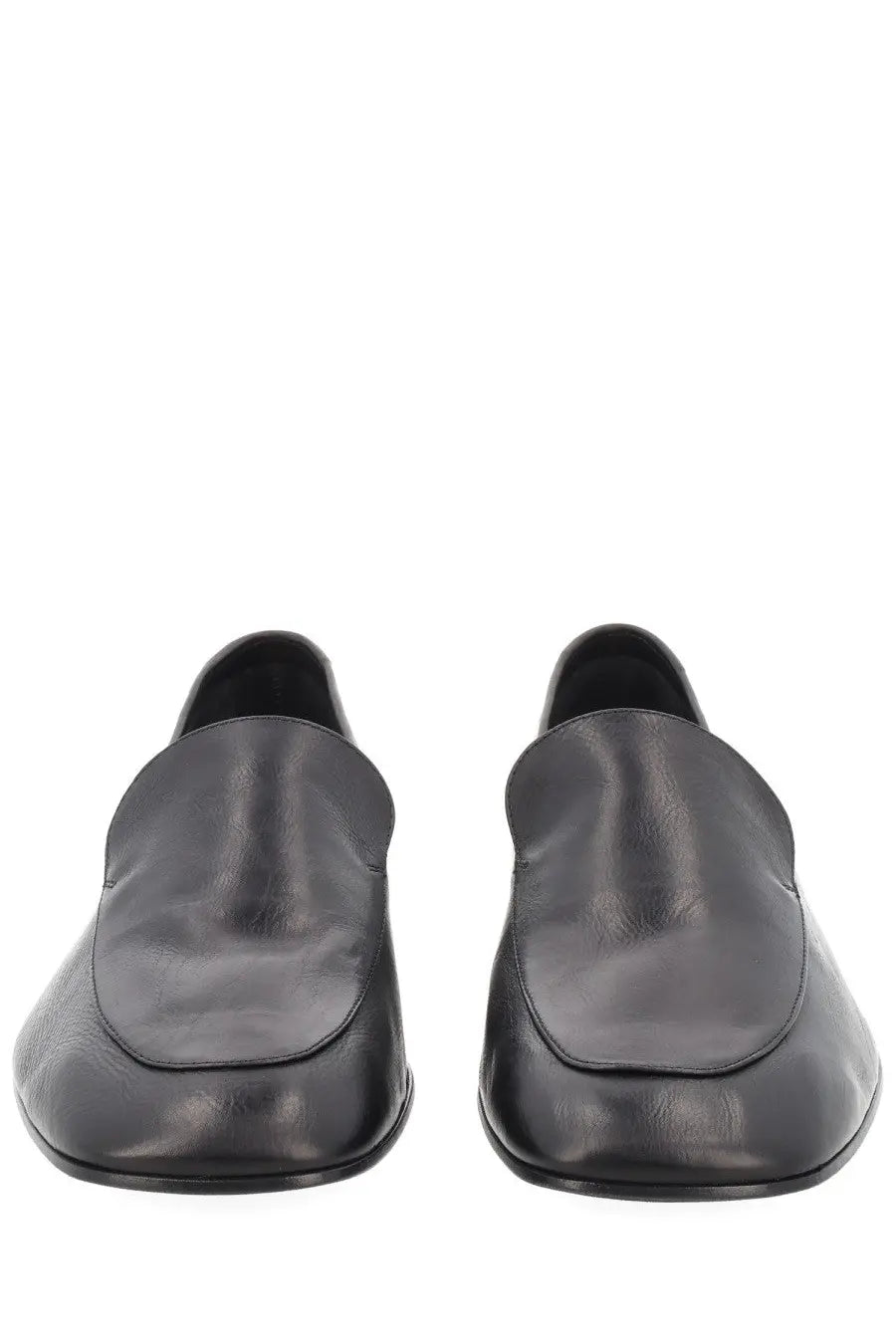 Black leather loafers with sleek minimalist design and subtle stitching details dries van noten men’s mocassino