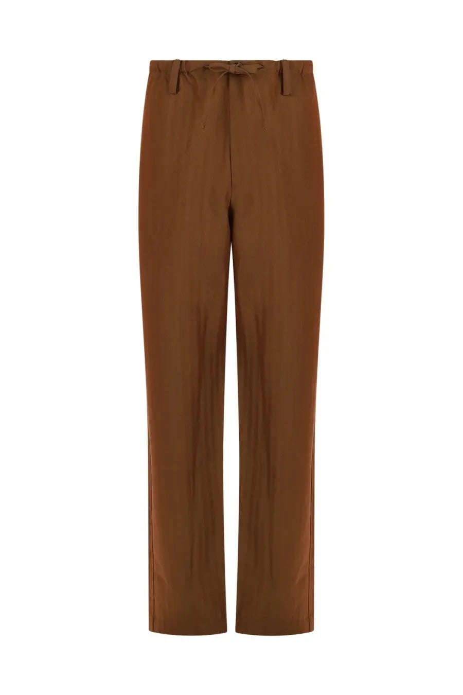 Brown straight-leg cotton trousers with drawstring waistband dries van noten men’s pantalone penny long brown