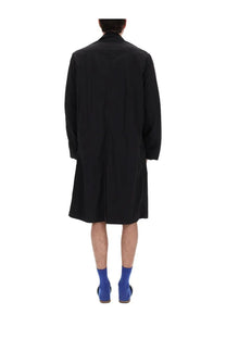 Dries Van Noten men’s rankles trench coat black with classic collar long sleeves made from smooth fabric