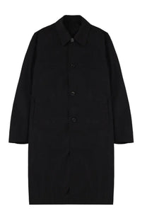 Dries Van Noten men’s Rankles trench coat black with classic collar and matching buttons in durable fabric